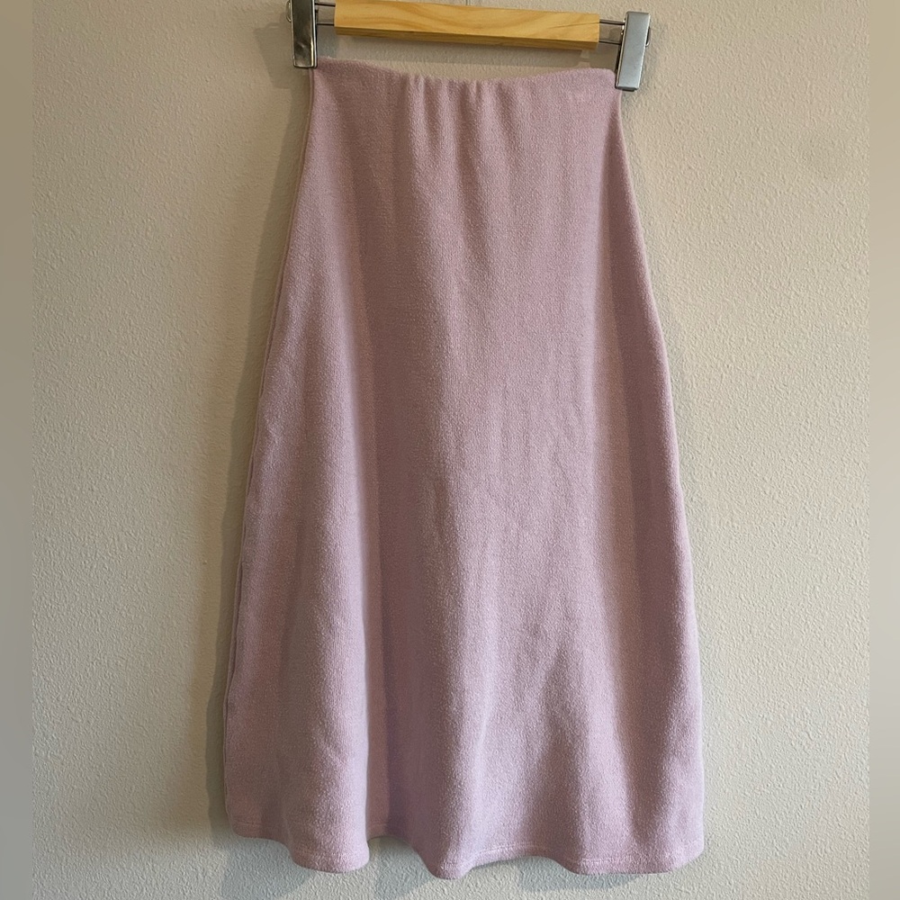 ZARA Soft Knit A-Line Pull-On Midi Skirt Women’s Small Lavender Winter Cozy - Picture 5 of 9